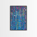 Botanical Wall Art Framed Canvas Print, Bright Blue Wild Flower Painting Print, Flower Painting, Girls Room Decor, Gift For Her