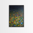 Field Of Flowers, Flowers Print, Nursery Wall Decor, Floral Decor, Floral Home Decor, Framed Canvas Print, Wild Flowers Oil Painting