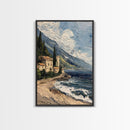 Italy Wall Art - Modern Minimalist Home Decor - Italian Seaside Seascape Print - Impasto Style Print - Home Decor