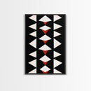 Arrow Panel Canvas Print, Boho Art, Wood Panel Canvas, Terracotta Art, Aztec Art, Retro Mid Century Modern Geometric Wall Art