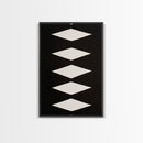 White Diamonds Geometric Aztec Terracota Canvas Print, Modern Farmhouse, Southwestern Art, Arizona Art, Black and White Wall Art