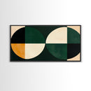 Extra Large Canvas Art MCM Geometric Wall Art Framed Canvas Print Emerald Green