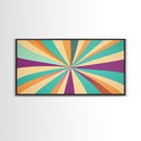 Eclectic Large Original Geometric Mid Century Modern Wall Art Wood Framed Canvas Print, Bright and Colorful Contemporary Art