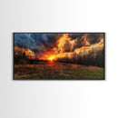Fields Of East Texas, Framed Canvas Print, Photography Style Landscape Art, Horizontal Decor, Modern Farmhouse Wall Art, Living Room Decor