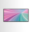 Pastel Highway Framed Canvas Print, Retro Wall Art, Mid-Century Modern Abstract Art