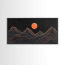 Blood Moon Over a Desert Landscape, Dark and Moody Decor, Framed Canvas Print, Pueblo Style Southwestern Art