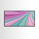 Pink Blush and Turquoise Abstract MCM Style Wall Art Framed Canvas Print, Trendy Preppy Wall Decor, Mid-Century Modern Abstract Decor
