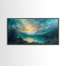 Painting Of a Cross And a Beautiful Landscape, Framed Canvas Print, Christian Wall Art