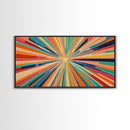 Mid-Century Modern Wall Art - Retro Geometric Wall Art Framed Canvas Print - Modern Abstract Painting Print - Bold and Bright Colors