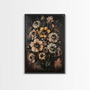 Macabre Halloween Decor, Creepy Flowers With Eyes Canvas Print, Dark Academia Wall Art, Surreal Spooky Gothic Decor, Witchy Art