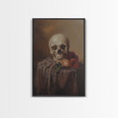 Dark Macabre Wall Art, Framed Canvas Print, Still Life Of a Skull and Roses, Dark Academia Decor, Halloween Art, Halloween Painting, Goth Art