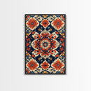 Floral Pattern Wall Art, Mexican Tile Pattern Framed Canvas Print, Chicano Art, Textile Inspired Wall Art, Southwestern Pueblo Style Art