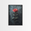 Red Rose Canvas Print, Art Print Roses Framed Canvas Print, Antique Flowers Print, Oil Painting Vintage Flowers, Ready To Hang, Flowers Wall Art