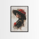 Mexicano Wall Art Framed Canvas Print, Female Matador, Chicano Wall Art, Chicano Painting
