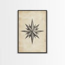 Sketch Of The North Star Canvas Print - Framed Canvas - Minimalist Christmas Art - Boho Christmas Art - Rustic Christmas Art