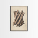 Christmas Cinnamon Sticks Canvas Print - Framed Canvas - Minimalist Christmas Art - Boho Christmas Art - Rustic Christmas Art