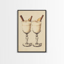 Retro Eggnogg Canvas Print - Framed Canvas - Minimalist Christmas Art - Boho Christmas Art - Rustic Christmas Art