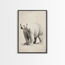Polar Bear Canvas Print - Framed Canvas - Minimalist Christmas Art - Boho Christmas Art - Rustic Christmas Art