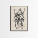 Santa's Sleigh Canvas Print - Framed Canvas - Minimalist Christmas Art - Boho Christmas Art - Rustic Christmas Art