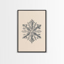 Snowflake Canvas Print - Framed Canvas - Minimalist Christmas Art - Boho Christmas Art - Rustic Christmas Art - Winter Decor - Winter Art