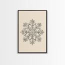 Sketch of a Snowflake Canvas Print - Framed Canvas - Minimalist Christmas Art - Boho Christmas Art - Rustic Christmas Art