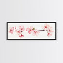 Panoramic Cherry Blossoms Painting Print - Oil Painting Canvas Print of Cherry Blossoms - Elegant Japanese Cherry Blossoms Painting