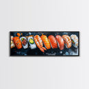 Wabi Sabi Sushing Painting Print, Panoramic Wall Art, Kitchen Decor, Restaurant Wall Art, Restaurant Decor, Sushi Art, Food Painting