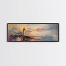Lighthouse Painting Canvas Print, Lighthouse Art, Lighthouse Print, Lighthouse Gifts, Lighthouse Prints, Panoramic Art, Nautical Decor