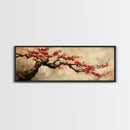 Panoramic Japanese Maple Tree Wall Art Canvas Print, Maple Tree Art, Fall Decor, Fall Wall Art, Wabi Sabi Japanese Style Maple Tree Painting