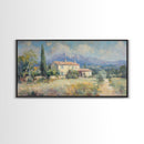 Whimsical Modern Art, Framed Canvas Print, Oil Painting of a Chalet, Kitsch Home Decor, Original Oil Painting, Victorian Painting