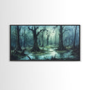 Victorian Swamp Painting Canvas print, Dark and Moody Victorian Gothic Wall Art, Mood Setting Living Room Wall Art, Dark Academia Art