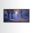 The Path Through The Forest, Framed Canvas Print, Fantasy Landscape Painting, Wood Framed Home Decor, Above Sofa Living Room Wall Art