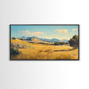 Retro Western Landscape Painting Print, Boho Southern Decor, Fall Decor, Above mantle Art, Centerpiece Art, Landscape Oil Painting