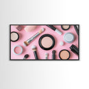 Retro Preppy Makeup Canvas Print, Makeup Art, Makeup Painting, Dorm Room Wall Art