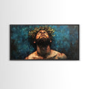 Premium Canvas Jesus Christ Portrait, Canvas Print, Crown of Thorns, Horizontal Wall Art, Christianity Art, Framed Canvas Work, Faith Love Art