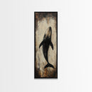 Majestic Whale Painting Framed Canvas Print, Nautical Wall Art, Coastal Decor Living Room Art, Rustic Decor Gift Idea Christmas