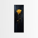 Golden Rose Painting Framed Canvas Print Elegant Art Nouveau Flower Decor, Rose Painting, Yellow Flower Canvas, Living Room Botanical Prints