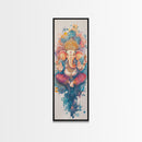 Ganesh wall art spiritual framed canvas print, Hindu god art, vibrant festival decor, meditation room art, sacred Indian home decor