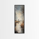 Fisherman painting peaceful landscape framed canvas print, autumn outdoor wall art, rustic decor, nature lovers gift, tranquil scene decor