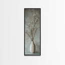 Framed Canvas Print Tall Skinny Art with Rustic Wildflower Painting, Botanical Wall Art, Wabi Sabi Art, Living Room Decor, Gift Idea Her