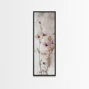 Framed Canvas Print Moody Wildflower Painting on Canvas, Minimalist Botanical Art, Cozy Autumn Decor, Above Couch Art, Rustic Wall Art