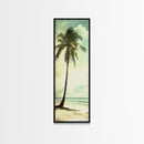 Framed Canvas Print Tall Palm Tree Art Coastal Cowgirl Wall Art, Beach Living Room Decor, Tropical Nautical Art, Skinny Wall Canvas Print