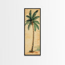 Framed Canvas Print Tall Skinny Palm Tree Art Nautical Coastal Decor, Beach-Inspired Tropical Wall Art, Guest Room Art, Gift Idea Her