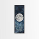 Framed Canvas Print Majestic Moon on Dark Sky, Coastal Inspired Wall Art, Nautical Home Decor, Large Wall Art Above Sofa Gift Him