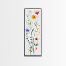 Boho Floral Botanical Print - Framed Canvas Print with Delicate Watercolor Wildflowers for Nature-Inspired Wall Art
