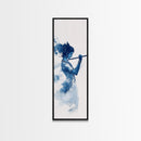 Painting of Krishna Canvas Print Framed Wall Art, Indian Art, Hindu Decor, Vertical Skinny Art, Tall Narrow Wall Art