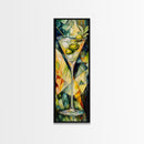 Vibrant Geometric Martini Glass, Abstract Cocktail Art, Mosaic Wall Art Canvas Print, Modern Bar Decor, Martini Wall Art