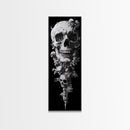 Skull Painting Print - Horror Decor - Witchy Decor - Tall Narrow Art - Framed Canvas Print - Skinny Wall Art - Skull Painting - Skull Wall Art