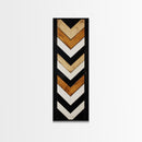 Retro Chevrons Wall Art - Framed Canvas Print - Mid Century Modern Wall Art - Unique Home Decor - Tall Narrow Art - Skinny Art