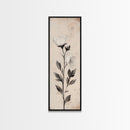 Sketch of a Flower Canvas Print, Wood Framed Wall Art, Flower Painting, Flower Decor, Floral Botanical Wall Art, Flower Print Narrow Art